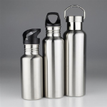 Three stainless steel water bottles in different sizes. Faddico can customized them for corporate gifts.